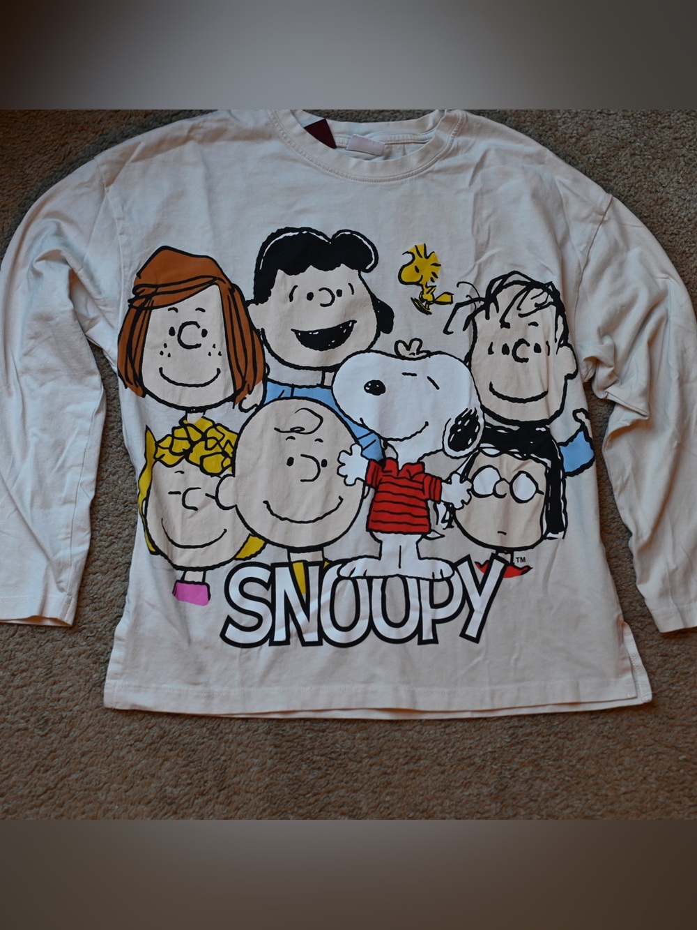 Cream Snoopy Graphic Kids Tee